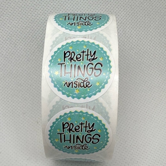 Pretty Things Inside Stickers small business 1in round | Packaging supplies - Picture 4 of 6